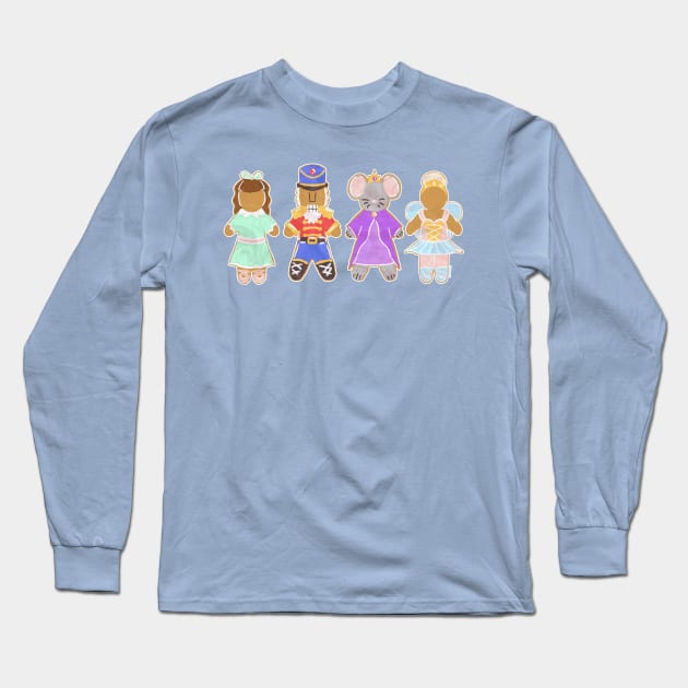 Gingerbread Ensemble Long Sleeve T-Shirt by Jan Grackle